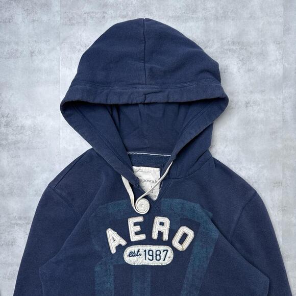 Y2K Aeropostale 00s blue navy hoodie jacket - Picture 6 of 6